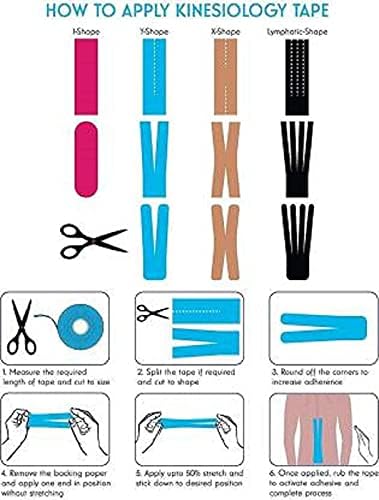 Giftock Tape 5cm * 5m Roll Strapping Taping Athletic Sports Tape for Men Knee Shoulder Elbow Ankle Neck Muscle Superior Waterproof Adhesion Non Latex Safe for Kids Pregnant Women