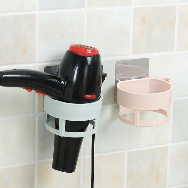Giftock Hair Dryer Holder Wall Mounted Self Adhesive, Plastic Hair Blow Dryer Styling Tools Rack, Bathroom Organizer Compatible (1 PCS)