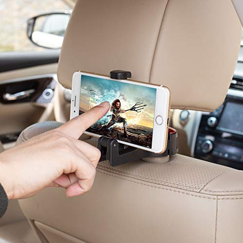 Giftock 2Pack Car Seat Back Hooks, Universal Multifunctional Car Vehicle Back Seat headrest Mobile Phone Holder Hanger Holder Hook for Bag Purse Cloth Grocery (Silver)