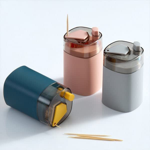 Giftock Toothpick Holder Dispenser, Pop-Up Automatic Toothpick Dispenser for Kitchen Restaurant Thickening Toothpicks Container Pocket Novelty, Safe Container Toothpick Storage Box