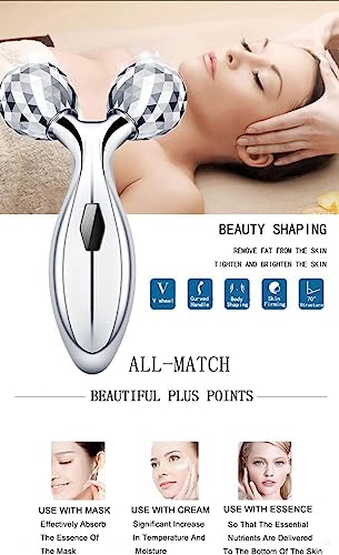 Giftock 3D Roller Massager for Face and Body | Natural Facial and Body Toning and Contouring with Chrome Balls for Radiant Skin (Body)