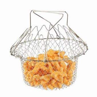 Giftock Stainless Steel Collapsible Frying Basket Multifunctional Chef Cooking Basket Deep-Frying Basket Flexible Cooking Tools for Frying Food, Washing Fruits, Vegetables 1