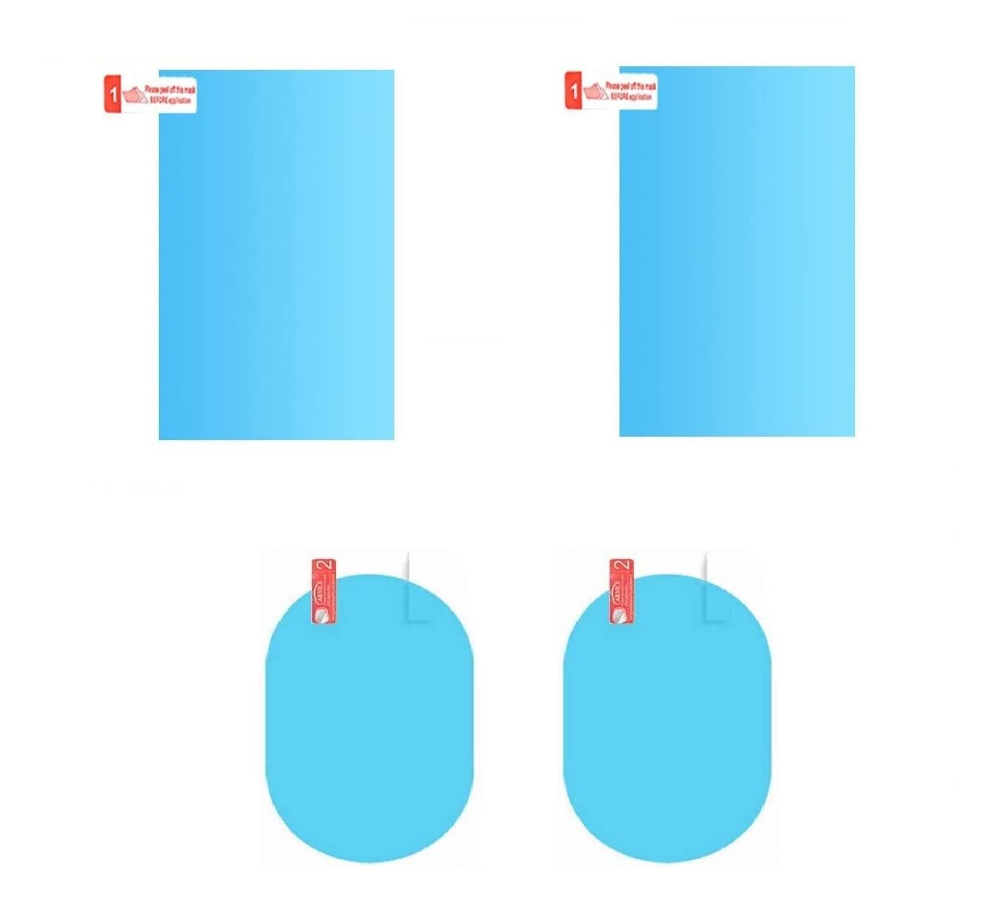 Giftock Rain Guard Waterproof Oval Anti Fog Rain Proof Film PET Material Accessories Right Car Mirror for All Vehicles - Set of 2