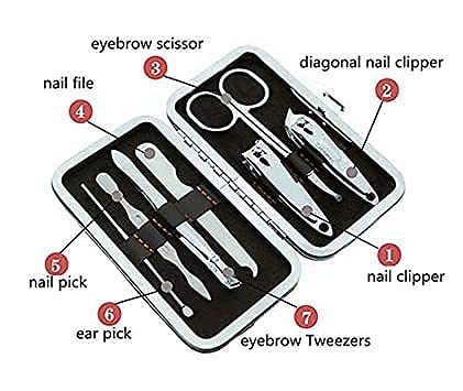 Giftock Professional Manicure Kit/Grooming Set With Leather Case (7 In 1)