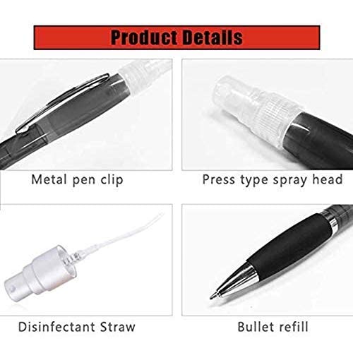 Giftock Spray Pen Sanitizer Refillable & Reusable Portable Liquid Nano Mist Empty Atomizer for Travel, Home, Office, School Etc. Personal Care Pocket Ball (Pack of 5, Multi-color)
