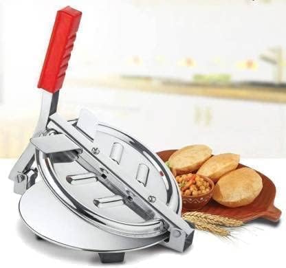 Giftock Puri Maker Press Machine with Handle | Stainless Steel 7.5 inch Puri Maker Press Machine with Handle Roti Press, Papad/Khakhra/Chapati Maker