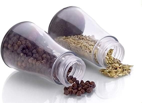 Giftock Multipurpose Revolving/Rotating Spice Rack For kitchen Plastic Made set of 16 for spice/salt masala container Rack with Holder and lid 16 pcs Black suitable for daining table