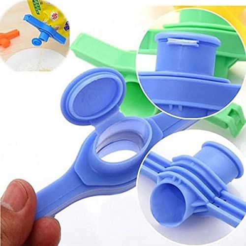 Giftock 2 Pcs Food Bag Sealing Clip Multi functional Food Preservation Seal Clip with Large Discharge Nozzle (Multi color)