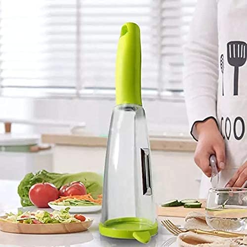 Giftock Vegetable Peeler with Container, Fruit Peeler with Container, Smart Stainless Steel Peeler with ABS Container (Pack of 1, Color: Multicolor)