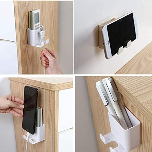 Giftock Remote Control Storage Box - 1 Pcs Plastic Multifunction Stationery Storage Box, Wall Mount Self-Adhesive Storage Box for Remote, Mobile Phone, Charging Plug Home, Office