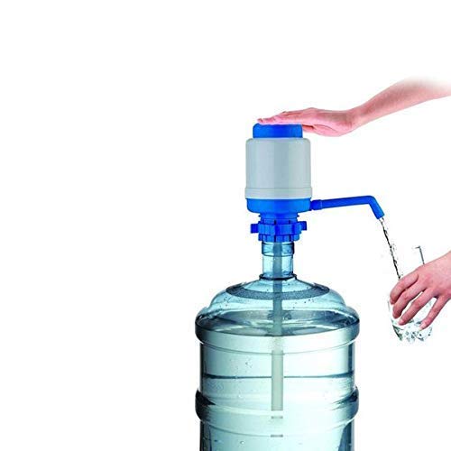 Giftock Plastic Aqua Drinking Manual Hand Press Water Dispenser Pump for Bisleri Barrel Mineral Bottle Jerry Cans Water Pump (20L -25L - White & Blue)