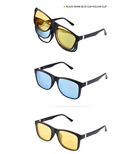 Giftock IMPEX 3 pcs Clip-on Sunglasses Polarized Magnetic lens Plastic Frame for Night Driving Quick changing - 1pc