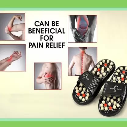 Giftock Spring Acupressure Magnetic Therapy Sandals |Yoga Paduka Acupressure Foot Relaxer| Foot Massager Slipper| Rotating Acupressure Foot Slippers for Men & Women (6 UK)