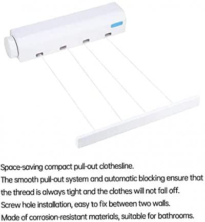 Giftock Line Retractable Clothesline,Automatic Extendable Washing Line Rope Wall Mounted Telescopic Laundry Dryer for Indoor Outdoor,Clothes Drying Rack for Hotels, Terraces, Balconies