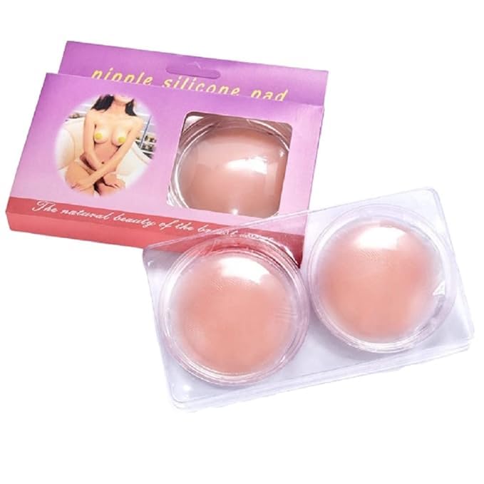 Giftock Silicone Invisible Nipple Covers Breast Pads Adhesive Reusable Pasties for Women Nude