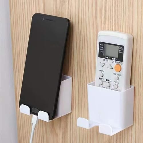Giftock Remote Control Storage Box - 1 Pcs Plastic Multifunction Stationery Storage Box, Wall Mount Self-Adhesive Storage Box for Remote, Mobile Phone, Charging Plug Home, Office