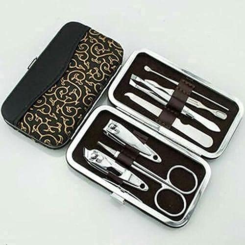 Giftock Professional Manicure Kit/Grooming Set With Leather Case (7 In 1)
