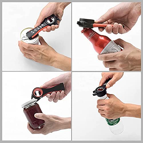 Giftock 5 in 1 Multi Jar Opener, 5 in 1 Bottle Can Opener Set, Seal Soda Lid Twist Grips, Jar Opener for Chef Kids Kitchen Gift Christmas Holiday Party.