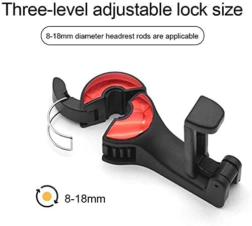 Giftock 2Pack Car Seat Back Hooks, Universal Multifunctional Car Vehicle Back Seat headrest Mobile Phone Holder Hanger Holder Hook for Bag Purse Cloth Grocery (Silver)