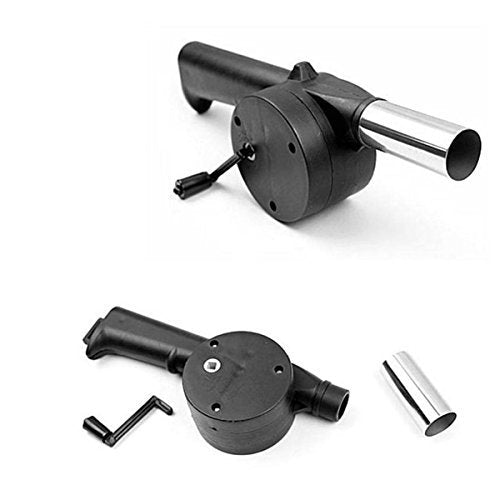 Giftock Glord Stainless Steel Standard Portable Hand Powered Bbq Fan Air Blower For Outdoor Camping Picnic Charcoal Grill Barbecue (Multicolour).