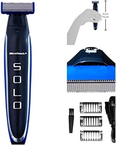 Giftock Black Pearle Micro Touch Solo Beard Trimmer for Men with Three Trimming Combs
