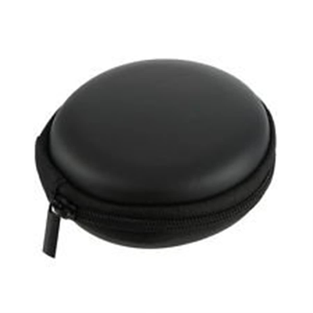 Giftock Round Zippered EVA Pouch for Earphone USB Cables Earbuds (Black) Pack of 1