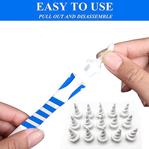 Giftock ABS and Silicone Smart Soft Spiral Swab Easy Earwax Removal Ear Cleaner (White) (b) (BLUE)
