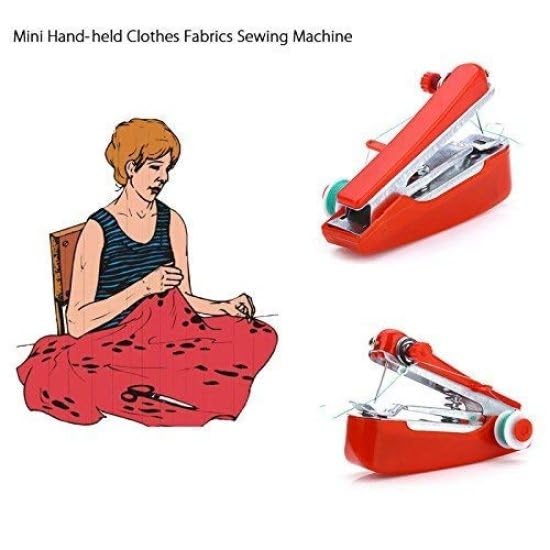Giftock Mini Sewing Stitch Stitching Tailoring Machine for Garment Cloth Home Household Hand-Operated Manual Stapler Size
