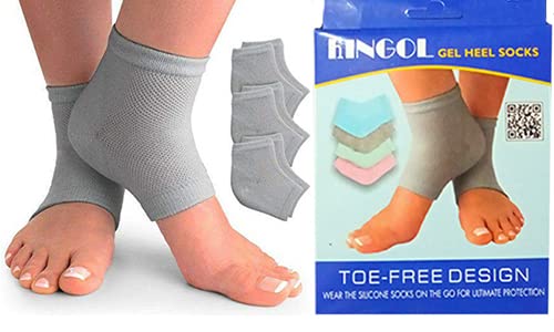Giftock Heel Pain Relief Silicone Gel Pad Heel Protector Socks with Spa Botanical for Men and Women Cotton Socks (1 pair)