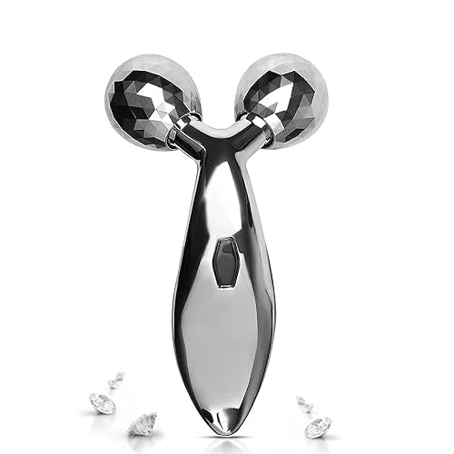 Giftock 3D Roller Massager for Face and Body | Natural Facial and Body Toning and Contouring with Chrome Balls for Radiant Skin (Body)