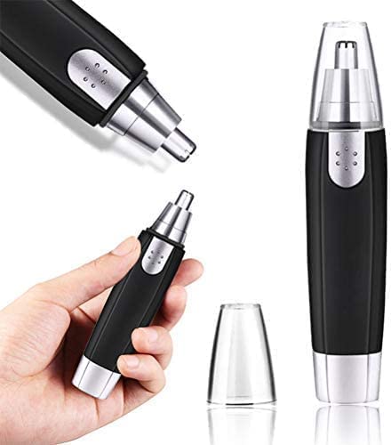 Giftock  3 in 1 Electric Nose & Ear Hair Trimmer for Men & Women | Dual-edge Blades |Painless Nose and Ear Hair Remover Trimmer Eyebrow Flawless Electronic (black)