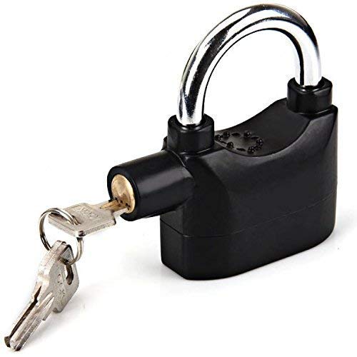 Giftock Alarm Lock Universal Security Anti-Theft Padlock 110db Siren Motion Sensor Safety for Motorcycle Bicycle Door Window | House | Office | Cycle | Bike (1Pc, Black)
