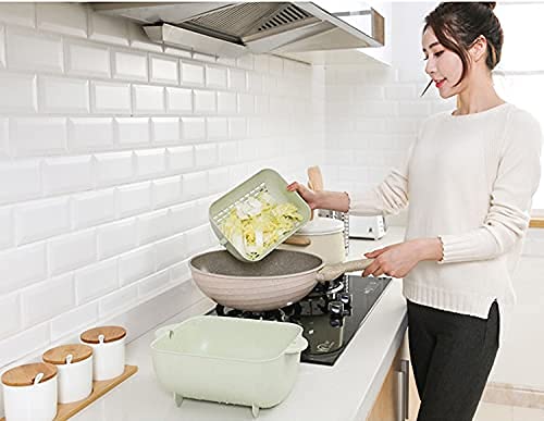 Giftock Double Layer Sink Strainer- Multi-Functional Washing Fruits & Vegetable Sink Strainer Bowl - Plastic Drain Fruit Basket for Dining Table, Home, Kitchen (Pack of 1, Multi-Color)