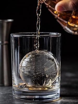 Giftock Ice Cube Tray, Large & Round Sphere Ice Mould Made of Silicone Ice Ball Makers Reusable Whiskey, Cocktails, Drinks & Wine 1 Pcs Multicolor