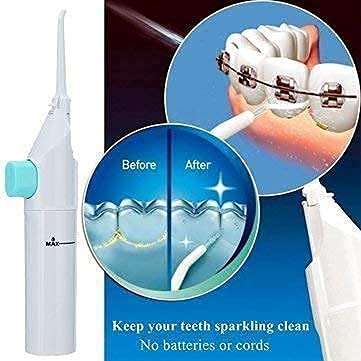 Giftock Speed Dental Care Water-Jet Flosser Tooth Pick Power Dental Cleaning Whitening Teeth Kit Power Floss Air Powered Dental Water Jet for Tooth Cleaner (White Coloured)