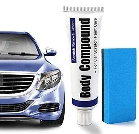 Giftock Car Body Scratch Remover and Repair Polishing Wax Kit with Sponge Cream Wax Body Compound Scratch Remover For Car and Bike Perfect Box with Grey Patchwork (Car Scratch Remover)