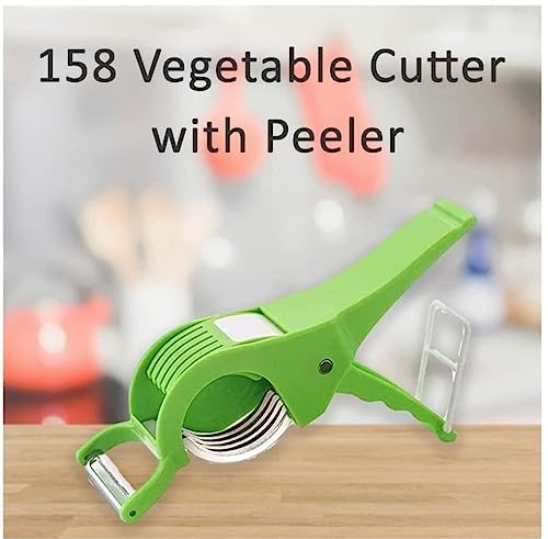 Giftock Multipurpose Slicer Cutter-Dual Stainless Steel Cutting Blades Spiral Slicer for Zucchini Spaghetti Noodles- Veg. Salad Maker Slicer for Kitchen (Watermelon Slicer)
