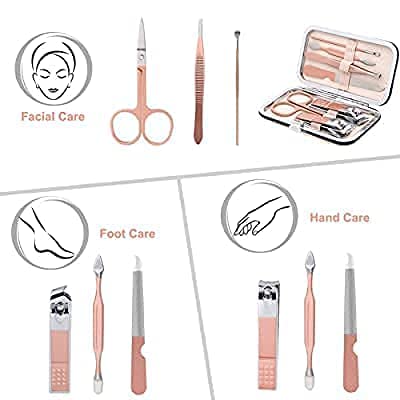 Giftock Professional Manicure Kit/Grooming Set With Leather Case (7 In 1)
