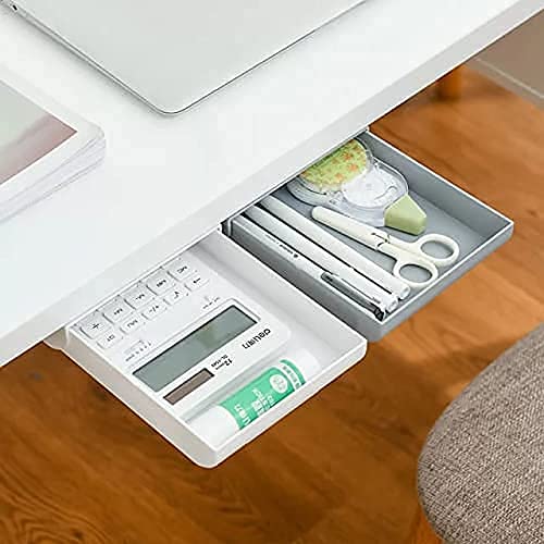 Giftock  Desk Table Drawer,Hidden Drawer Self-Adhesive Tray Storage Box Expandable Drawer Tray for Home,Office,School and Desk-1pcs multicolor (1)