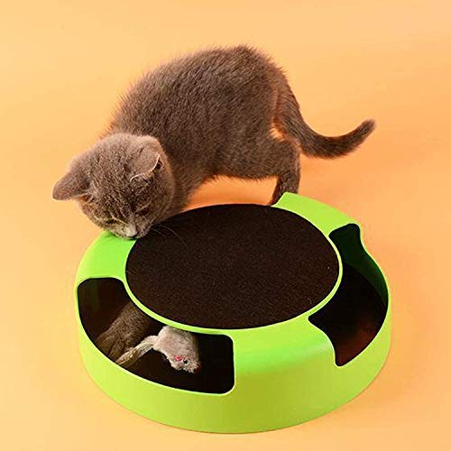 Giftock Best Interactive Toys for Cats - Motion Mouse/Mice and a Scratching Pad, Catch The Mouse, Catnip, Cat Scratcher Catnip Toy