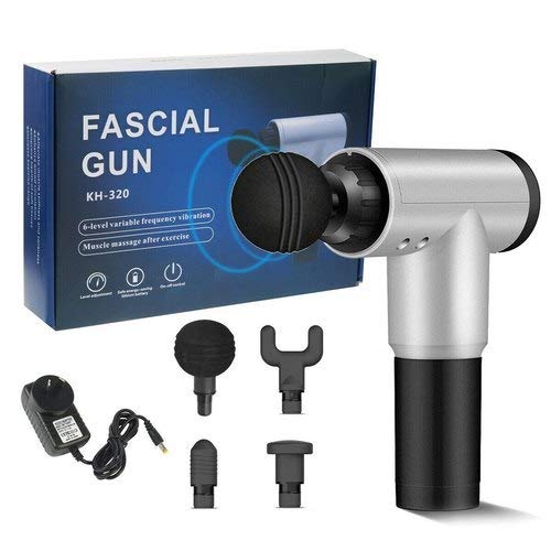 Giftock Massager Gun Handheld Electric Deep Tissue Percussion Muscle Body Massager Gun with 6-speed, for Pain and Stress Relief with 4 Massage Head(Multi)