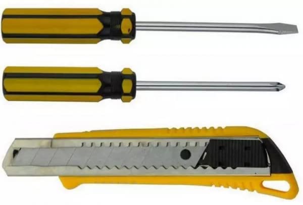 Giftock Home Tool Kit Set, Mechanic Car Motor Bike Repair Daily Maintenance, Household DIY Tool Box with Tools Included, Hammer Pliers Screwdrivers Basic Hand Tool Sets (12 PCS)