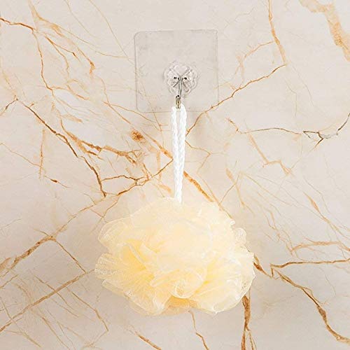 Giftock Adhesive Sticker ABS Plastic and Steel Hook Waterproof Transparent Hooks Hanger for Wall Kitchen Bathroom Bedroom Accessories Heavy Duty Sticky Hooks (Pack of 15)