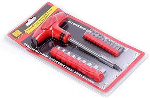 Giftock 24 pcs T Shape Screwdriver Set Batch Head Ratchet Pawl Socket Spanner Hand Tools