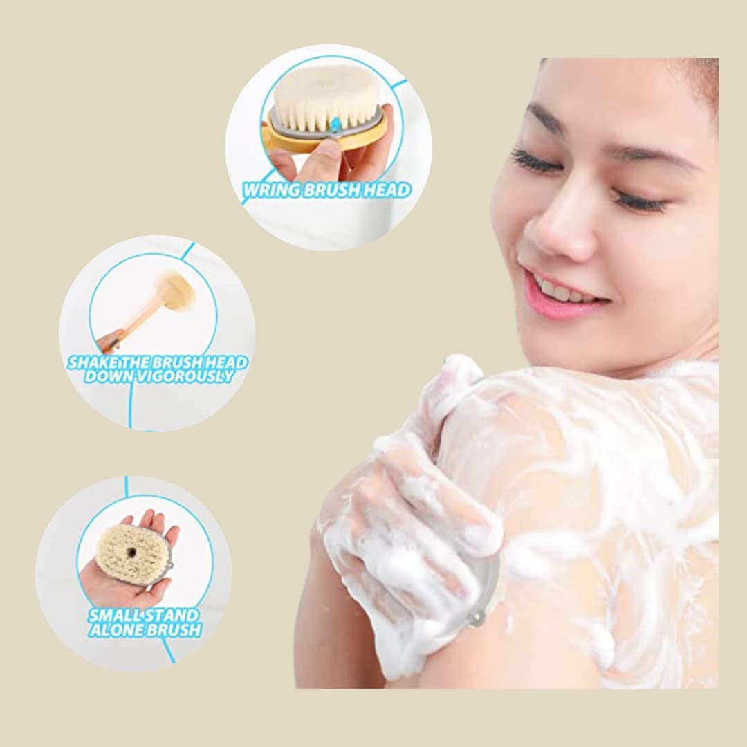 Giftock Soap Dispenser Bath Brush - Built-in Soap Dispenser for Easy and Effortless Bathing, Comfortable Handle and Soft Bristles for Gentle Cleansing
