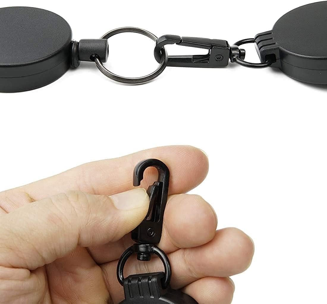 Giftock Retractable Holding Key Chain Ring Clip With Tools Metal Wire Round Split Key Chain Wire Rope Key (1Pcs) (Multicolor)