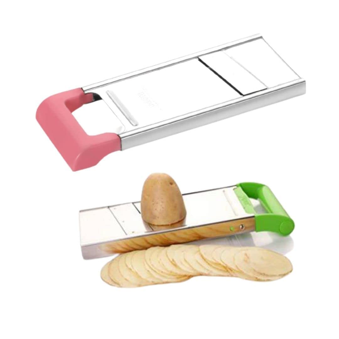 Giftock Multipurpose Slicer Cutter-Dual Stainless Steel Cutting Blades Spiral Slicer for Zucchini Spaghetti Noodles- Veg. Salad Maker Slicer for Kitchen (Watermelon Slicer)