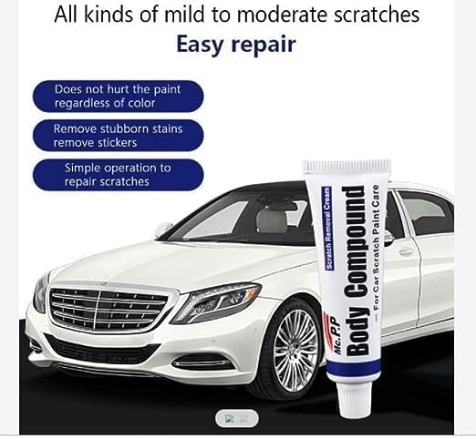 Giftock Car Body Scratch Remover and Repair Polishing Wax Kit with Sponge Cream Wax Body Compound Scratch Remover For Car and Bike Perfect Box with Grey Patchwork (Car Scratch Remover)