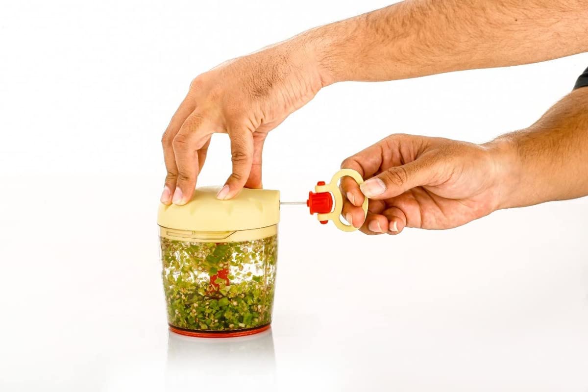 Giftock New Handy Chopper for Vegetable, Fruit and Dry Fruit Cutter with 3 Stainless Steel Blade - 450ml