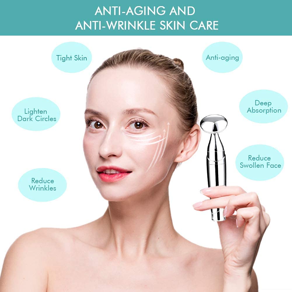 Giftock Face Roller Massager, 3-IN-1 Electric 3D Vibrating Roller Facial Massager Beauty Bar Kits Face Eye Nose Skin Care Facial Tools for Face Lift Anti-Aging Anti-Wrinkles Skin Tightening